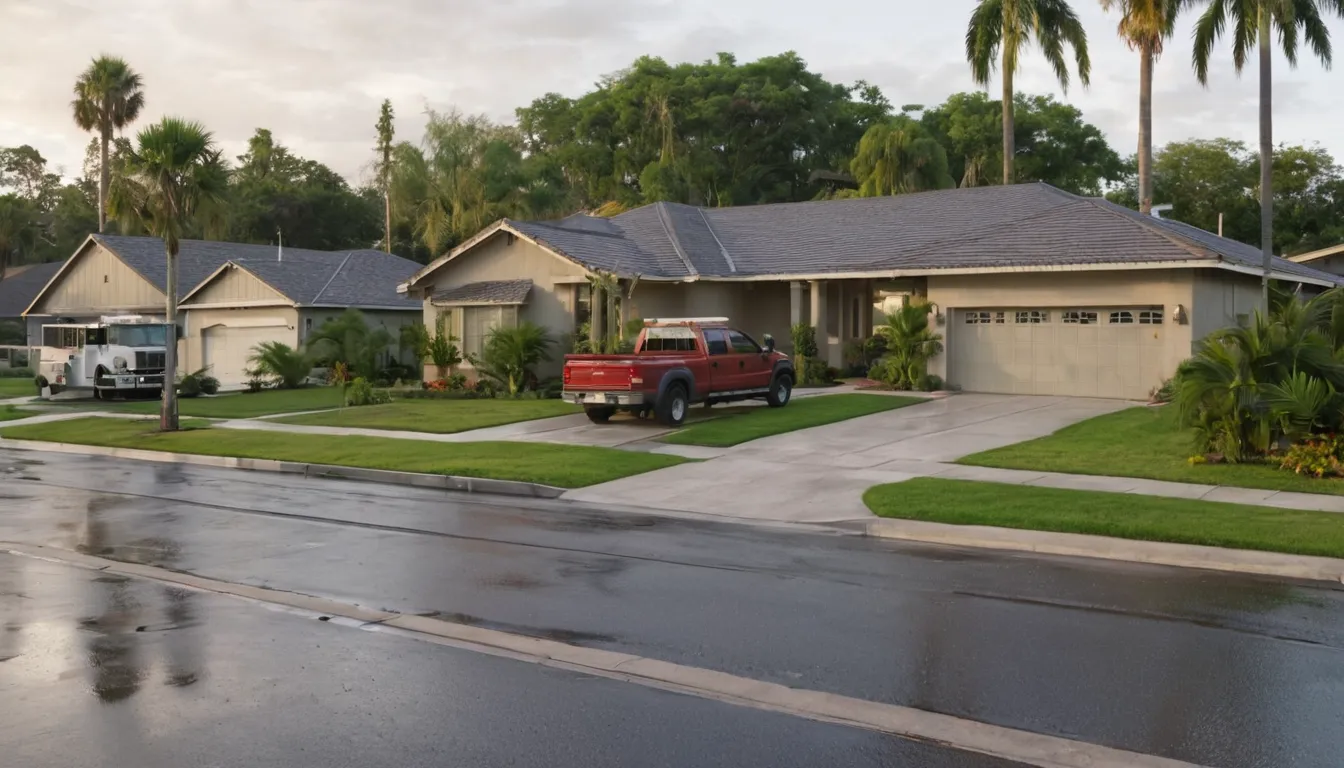 Neighborhood street with homes served by providers in the Bay Lake area